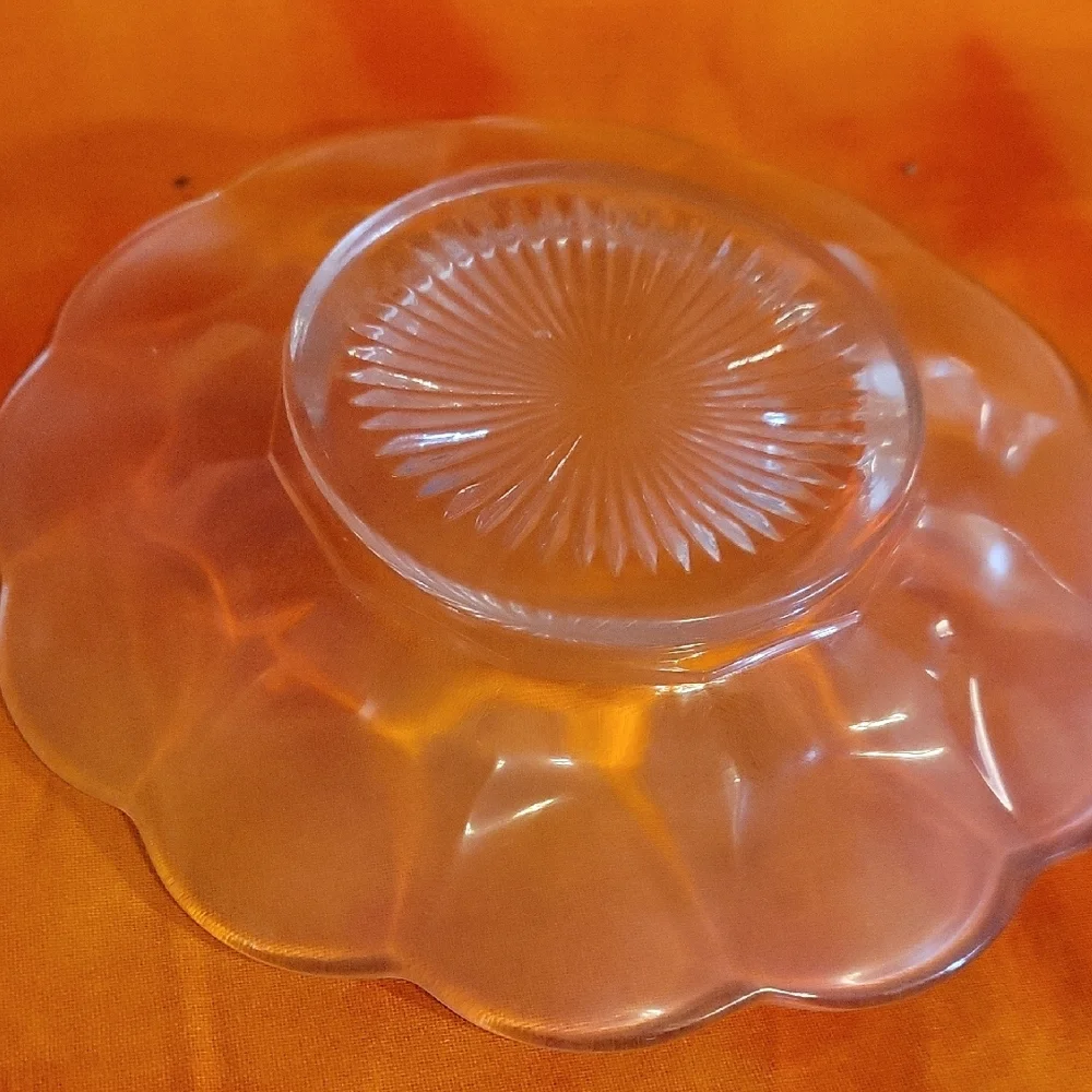 Fluted Scalloped Edge Bread & Butter Place Clear Vintage